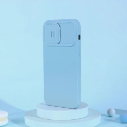 Etui Nillkin CamShield Silky Silicone Case etui iPhone 14 Pro Max silikonowy pokrowiec z osłoną na aparat niebieskie