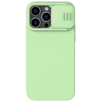 Etui Nillkin CamShield Silky Silicone Case etui iPhone 14 Pro Max pokrowiec z osłoną na aparat zielony