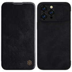 Etui skórzane Nillkin Qin Pro Leather Case do iPhone 14 Pro Max (czarne)