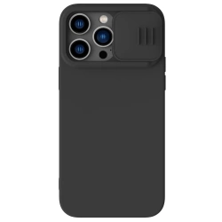 Etui Nillkin CamShield Silky Silicone Case etui iPhone 14 Pro Max pokrowiec z osłoną na aparat czarny