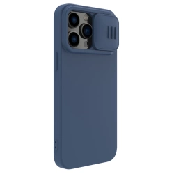 Etui Nillkin CamShield Silky Silicone Case etui iPhone 14 Pro Max silikonowy pokrowiec z osłoną na aparat niebieskie