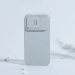 Etui Nillkin CamShield Silky Silicone Case etui iPhone 14 Pro Max silikonowy pokrowiec z osłoną na aparat niebieskie